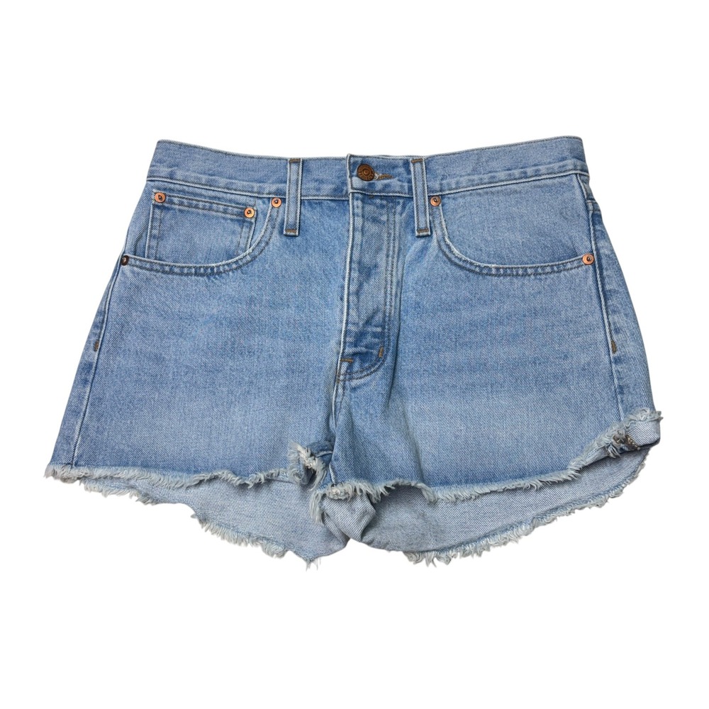 NWT Madewell Relaxed Denim Shorts Light Wash Raw Hem Womens W27 L3 AJ242